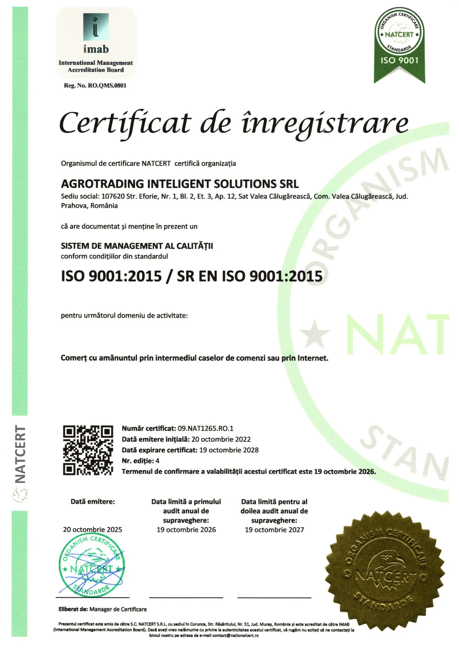 ISO 9001:2015 Certificate